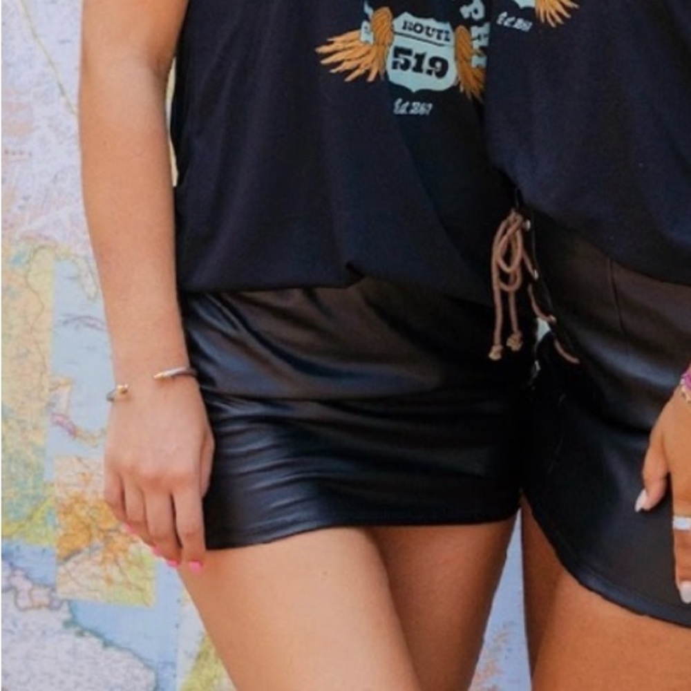 Black Faux Leather Skirt